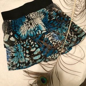 Tiered blue butterfly design skirt